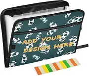 Custom File Folder Jacket 13 Pockets A4 Letter Size Customized Expanding File Jacket with Zipper Closure for Classroom Home Office Travel Leopard Print para guardar documentos