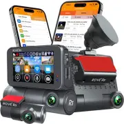 ROVE R3 Dash Cam 2023, 3-Channel Touch Screen Car Dash Camera With Suction Mount