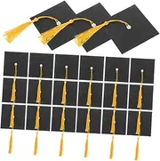 SHOWERORO 50 Set Graduation Cap Chocolate Decorations Favors for Graduation Season Fun Candy Toppers for Cakes and Bottles Versatile Dessert Ornaments for Celebratory Events