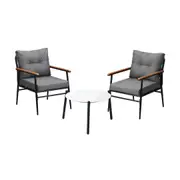Livsip Outdoor Patio Setting 3 Piece Bistro Lounge Furniture Set 50cm Table