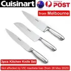 3pcs Cuisinart Kitchen Knife Set Chef's Knives Chef Butcher Santoku Fish Slicer