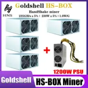 4Pack Goldshell HS-Box WiFi Handshake Crypto ASIC 235GH/s 230W Miner W/1200W PSU