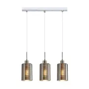 ESPEJO Pendant Lamp Light Interior ES x 3 72W Chrome Glass Oblong Square Base