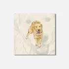 Happy Labrador Retriever Dog Animal 4'' X 4'' Square Wooden Coaster