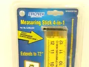 Cen-Tech 4 in 1 Measuring Stick 45708, Level, Compact, then Extends to 72" NOS