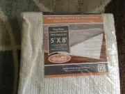 NIP GRIP-IT Off-white Ultra Stop Rug Mat Non-Slip Pad 5" x 8" Carpet Traction