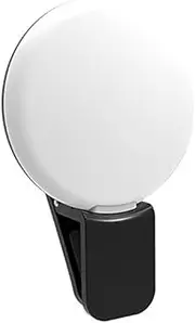 Mini Selfie Light for Phone, Portable 3 Brightness Level Adjustable Selfie L Cell USB Light, Rechargeable Clip Phone on