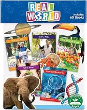 Junior Learning: Real World - Phases 2-6 Box Set - Non-Fiction Hi-Lo Decodables, 60 Books, Week-by-Week Rainbow Phonics, Kids Reading Development