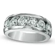 2.0 CT. T.W. Natural Diamond Six Stone Anniversary Band in Solid 14K White Gold