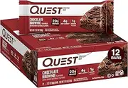 Quest Nutrition Protein Bar, Chocolate Brownie, 20g Protein, 5g Net Carbs, 180 Cals, High Protein Bars, Low Carb Bars,2.1 oz Bar, 12 Count, Packaging May Vary
