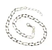New Solid Sterling Silver Diamond Cut Curb Chain Anklet 9.5" - 10.5"