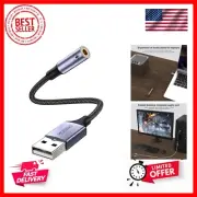USB to Audio Jack Adapter 0.65Feet/20cm,External Sound Card Jack Audio Adapte...