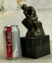 RODIN THE THINKER PURE BRONZE HOTCAST STATUE Marble Fine Art Gift NO RESERVE