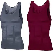 [Generic] Shaperluv for Men, Compression Shirt Slimming Body Shaper Vest Shirt Tank 2.0 Mens Big and Tall