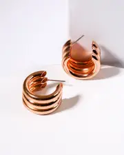 Rose Gold Chunky Hoop Earrings