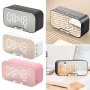 Digital Alarm Clock FM Radio Wireless Bluetooth Mirror LED Clock With Speaker Fo