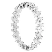 PDPaola Crown Silver Ring With White Zirconia