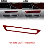 For 2015-2021 Toyota Hilux Car Tailgate Stop Light Frame Carbon Fiber Trim Red (for: Toyota)