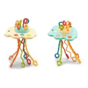 Puller Rattle Toy Hand Shaking Bell Toddlers Chewing Toy Sensory Teething Gift