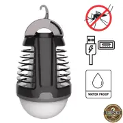 2 IN 1 LANTERN - MOSQUITO ZAPPER / KILLER BULB HANGING OUTDOOR RECHARGEABLE