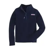 Vineyard Vines Kids Harbor Half Zip Fleece Pullover Sweater Blue Girls Size L