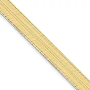 14K Yellow Gold 20 Inch 10mm Silky Herringbone With Lobster Clasp Chain