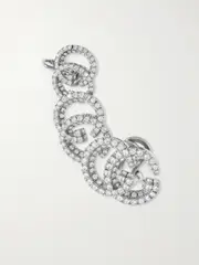 [Gucci] Gucci - Gg Marmont Silver-tone Crystal Single Earring - One size One size Silver