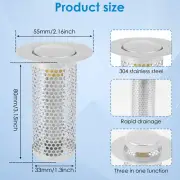 2Pcs Stainless Steel Floor Drain Filter Sink Drain Strainer Filter guvPI