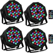 Paquete de 4 luces LED para escenario 36 luces LED RGB, reproducción automática.