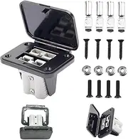 Wzenclave Plug Connectors with Mounting Bracket Panel Plug 50A Dual Panel Base for Anderson SB50 Series with Dustproof Cover and Waterproof Gasket High Current Connector Fixing for Large Vehicles