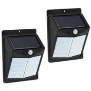 2 Pack 50LED Tri-Mode Solar Wall Light Solar-Powered Motion Sensor LED Lights