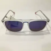 FILA Sunglasses SF9341 Z69B Clear Frozen/Mirrored Indigo 56 mm Non-Polarized