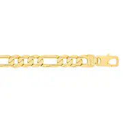9ct Gold 22cm Solid Concave Figaro 3+1 Chain