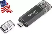 128GB Type C Flash Drive 2 in 1 OTG USB 3.0 + USB C Memory Stick with Keychai