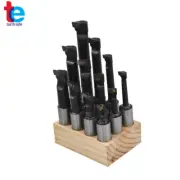 3/4" BORING BAR SET 12 PCS CARBIDE TIPPED BARS 3/4" SHANK LATHE TOOL