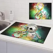 Abstract Music Symbol Dish Drying Mats for Kitchen Counter, Absorbent Microfiber Kitchen Dishes Drainer Mat Large Dish Drying Pad with Hook Coffee Mat Kitchen Accessories 18x24 Inch
