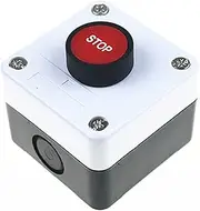 TIOYW Red Emergency Stop Button Control Box HB2-B10 Waterproof Switch Box Stop Button 1 Normally Closed