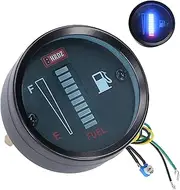 LED Fuel Meter Gauge Indicator 52mm Dia 12V Adjustable Universal Blue Green Yellow Red Auto Motorcycle