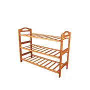 Bamboo 3 Tiers Layers Storage Shoe Rack & Organiser