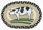 Set of 2 Braided Jute Oval Placemat/Trivet/Swatch.PIG. Earth Rugs.10" x 15"