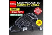 2PK Security Cable Steel Handy Hardware PVC Coated Heavy Duty Secure 1.8m x 6mm