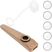 Pvieked Wood Kazoo Flute Classic Wooden Kazoo Set, Wooden Kazoo Orff Instruments Musical Partner Kazoo for Guitar Ukulele Violin Piano Accompaniment, Mouth Music Wind Instrument Included,103x25x15mm