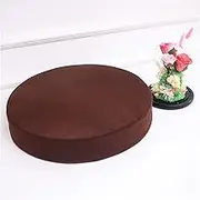 Velvet Semi-Open 35D Hardness Sponge Round Cushion,2"(5cm) Thick Multi-Size Color,Washable Removable Cushion Cover,Invisible Zipper Avoid Scratches-Dark Brown 35x5cm(13.7x2in)
