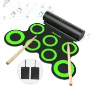 Electronic Drum Set, Roll Up Drum Practice Pad Midi Drum Kit with Headphone