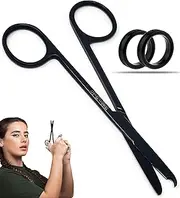 AFTREN Stitch Scissors 6.5" Crescent Hook Delicate Perfect Suture Removal First Aid Scissors EMS Student Training J2 Stainless Steel Black