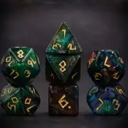 7pc Space Glitter D&D Dice Set Polyhedral Dark DND RPG Board Table Games Starry