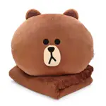 GARMMA LINE FRIENDS 造型抱枕毯 熊大 抱枕毯 毛毯 涼被 涼毯 立體頭造型 午睡辦公室 出國搭機必備