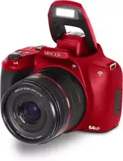 Minolta 64MP/ 4K Ultra HD Digital Camera with 10x Optical Zoom (Red)
