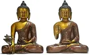 [Collectible India] Abhaya Buddha Idol Tibet Medicine Buddhism Antique 2 Buddhist Set Sakyamuni Figurine