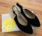 Boden Shoes Size 41 US 10 Black Suede Strap Pointed Toe Flats Espadrilles